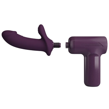 Close-up of the PRETTY LOVE Massageador DJ Scholar, a powerful purple wand vibrator with 5 settings.