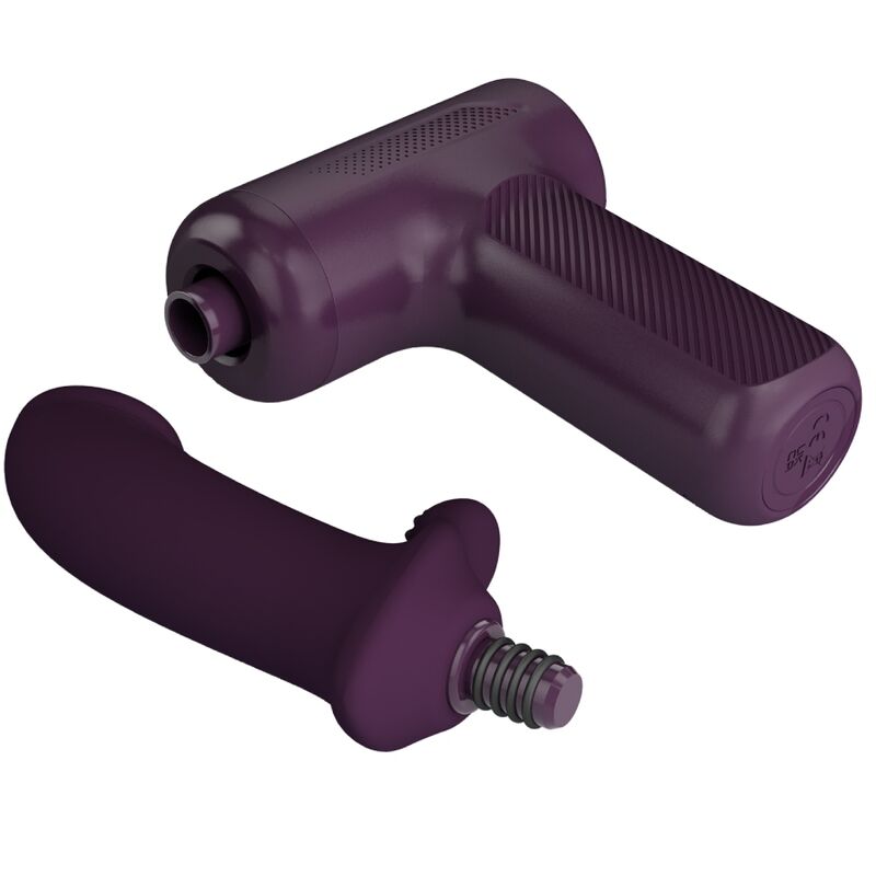 Close-up of the PRETTY LOVE Massageador DJ Scholar, a powerful purple wand vibrator with 5 settings.