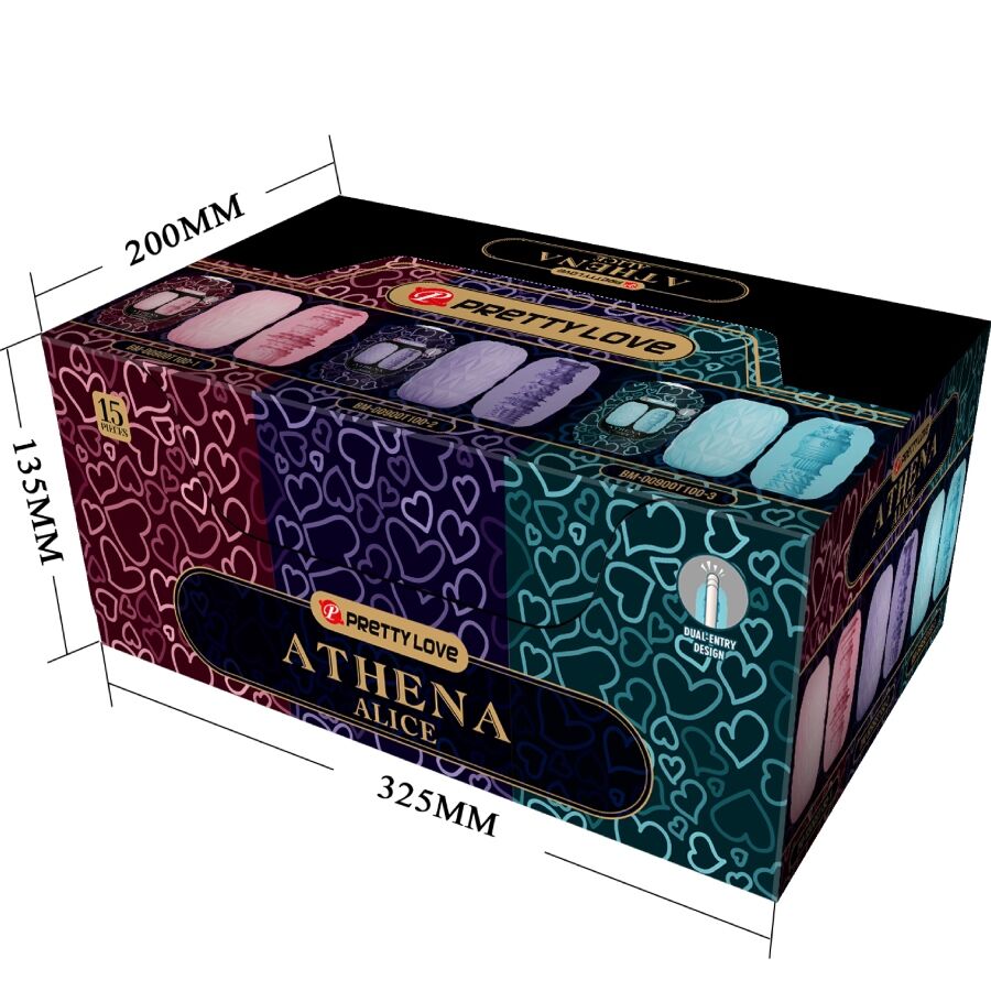 Pack de 15 Masturbadores Masculinos PRETTY LOVE Athena Alice Egg Stroker com texturas variadas.