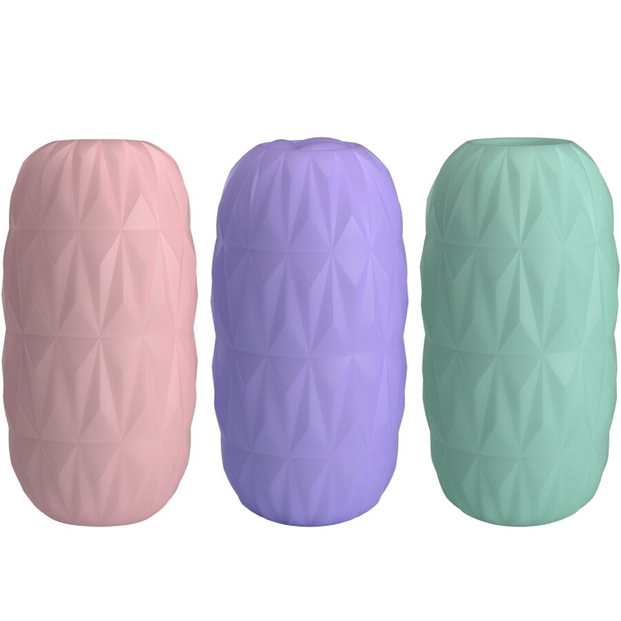 Pack de 15 Masturbadores Masculinos PRETTY LOVE Athena Alice Egg Stroker com texturas variadas.