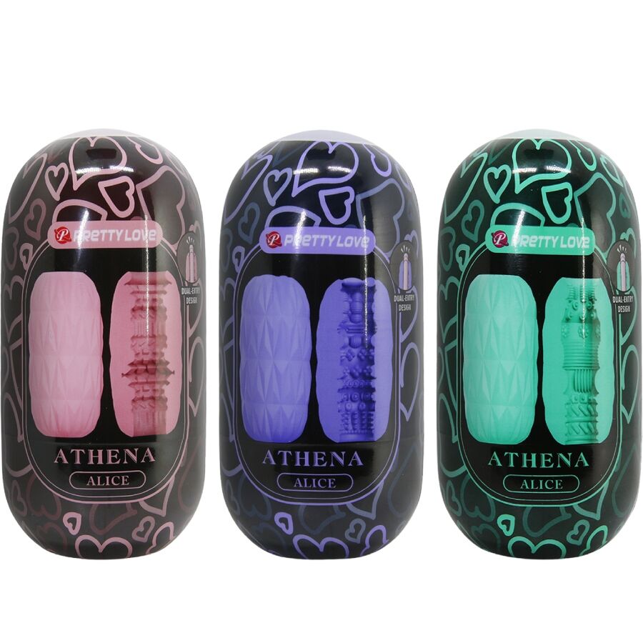 Pack de 15 Masturbadores Masculinos PRETTY LOVE Athena Alice Egg Stroker com texturas variadas.