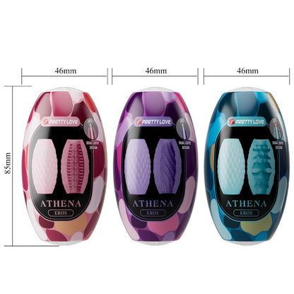Pack de 15 masturbadores masculinos PRETTY LOVE Athena Eros com texturas variadas.