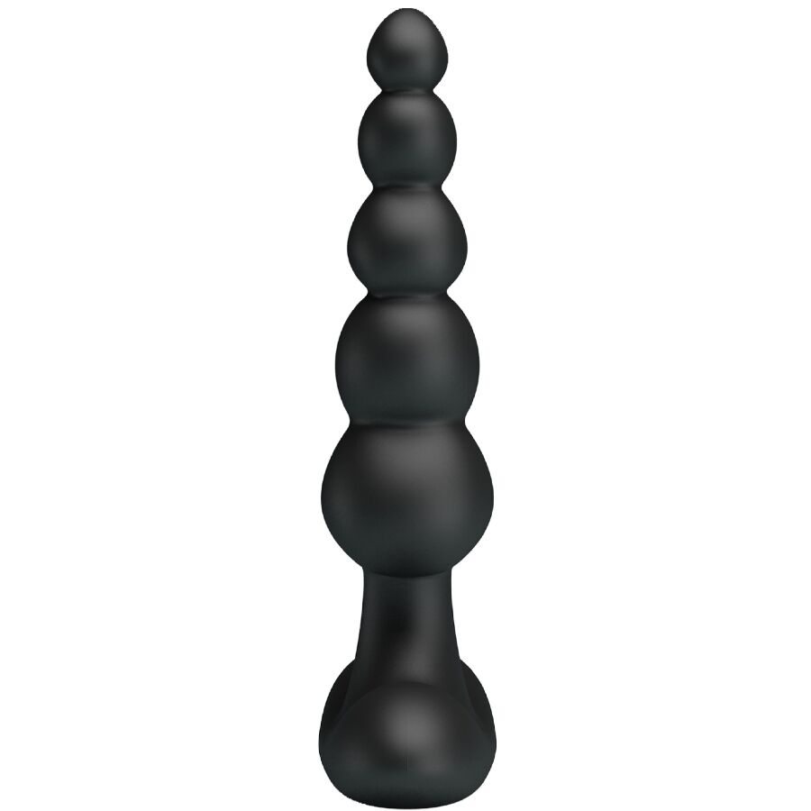 PRETTY LOVE Vibrador Anal Corban com 10 Vibrações em silicone preto, design flexível e ergonómico.