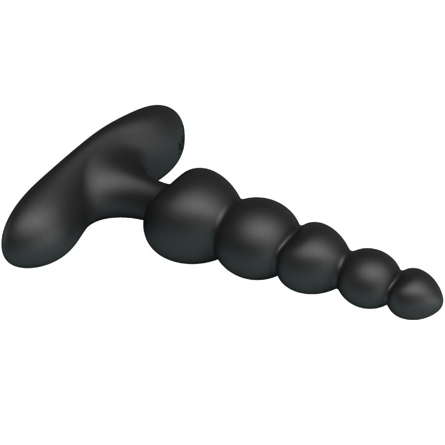 PRETTY LOVE Vibrador Anal Corban com 10 Vibrações em silicone preto, design flexível e ergonómico.