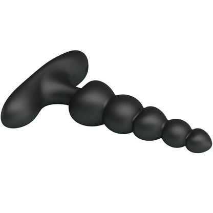 PRETTY LOVE Vibrador Anal Corban com 10 Vibrações em silicone preto, design flexível e ergonómico.