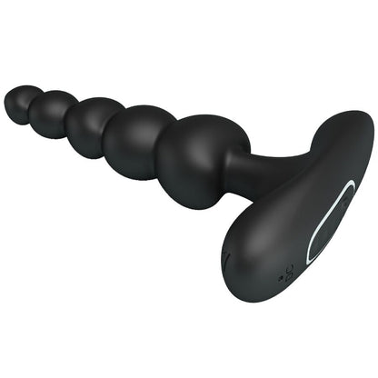 PRETTY LOVE Vibrador Anal Corban com 10 Vibrações em silicone preto, design flexível e ergonómico.