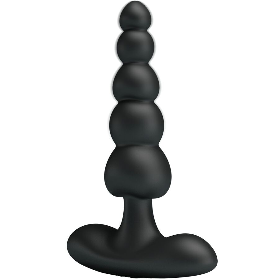 PRETTY LOVE Vibrador Anal Corban com 10 Vibrações em silicone preto, design flexível e ergonómico.