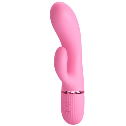 Vibrador Pretty Love Marski Rabbit e Ponto G Rosa em silicone com estimulador duplo