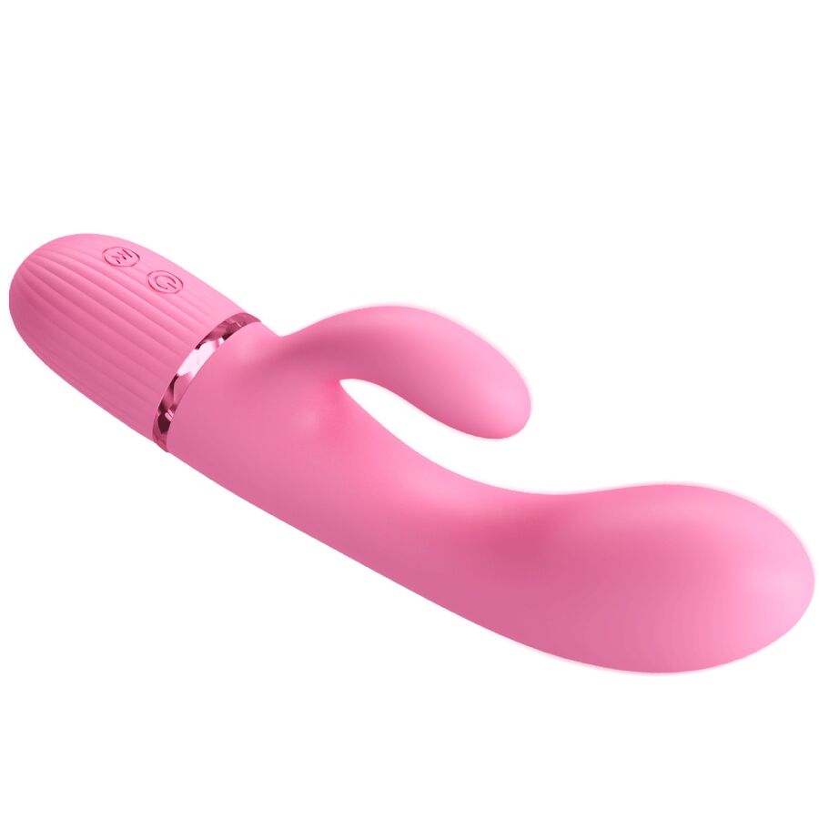 Vibrador Pretty Love Marski Rabbit e Ponto G Rosa em silicone com estimulador duplo