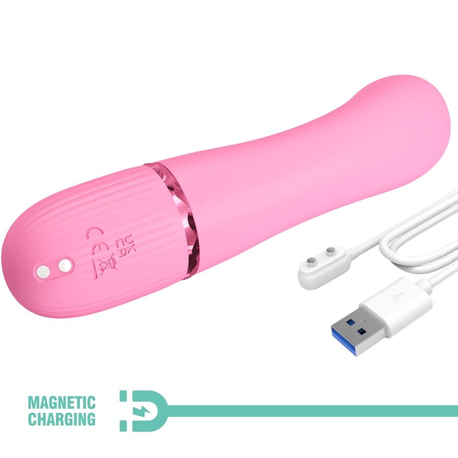 Vibrador Pretty Love Marski Rabbit e Ponto G Rosa em silicone com estimulador duplo