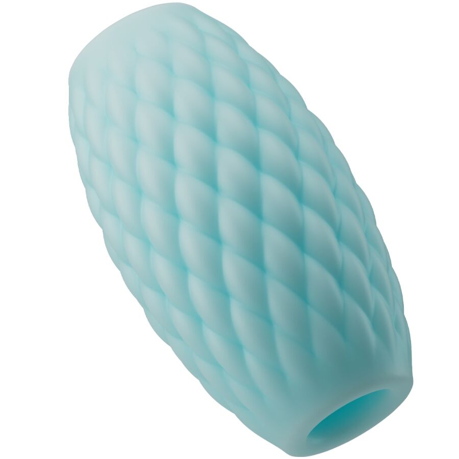Close-up of the PRETTY LOVE Masturbador Masculino Athena Eros, showing its silicone texture and dual entry design.
