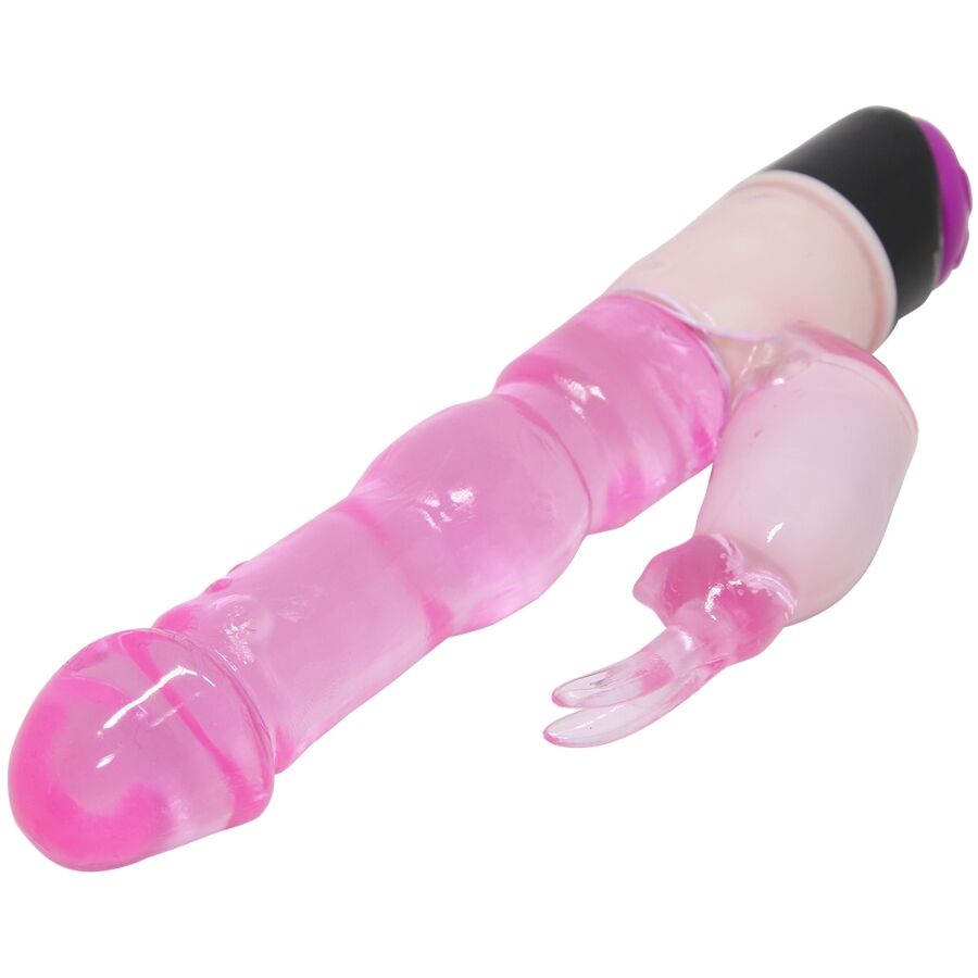 Close-up do Vibrador Rabbit Waves of Pleasure Fantasy BAILE, mostrando seu design em geleia e estimulador de coelho.