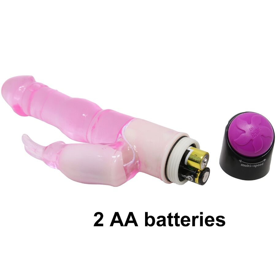 Close-up do Vibrador Rabbit Waves of Pleasure Fantasy BAILE, mostrando seu design em geleia e estimulador de coelho.