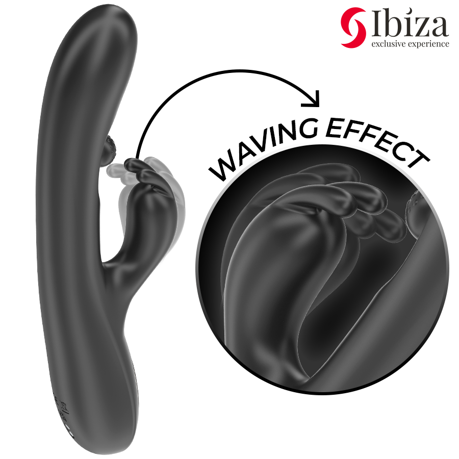 IBIZA Vibrador Rabbit com Pérola Rolante Massageadora para estimulação dupla e prazer intenso.