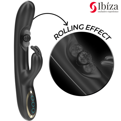 IBIZA Vibrador Rabbit com Pérola Rolante Massageadora para estimulação dupla e prazer intenso.