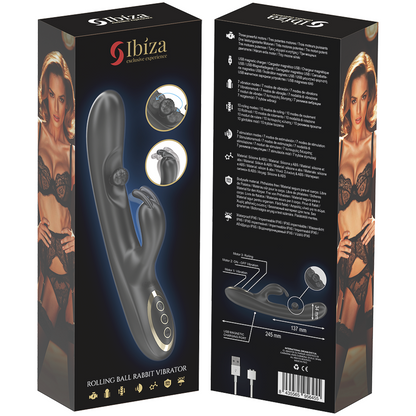 IBIZA Vibrador Rabbit com Pérola Rolante Massageadora para estimulação dupla e prazer intenso.