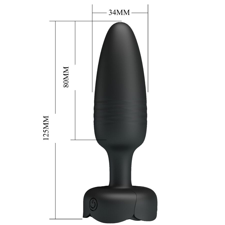 Close-up do PRETTY LOVE Plug Anal Vibratório Tarion com Luz LED, mostrando o design elegante e as características vibratórias.