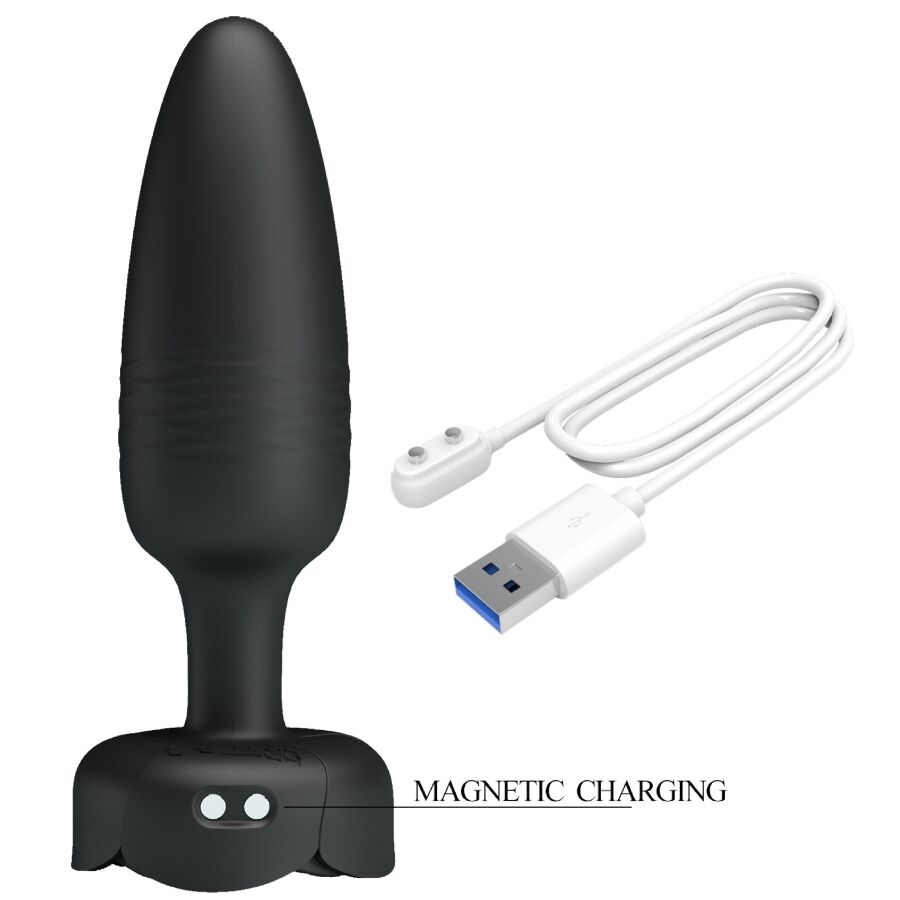 Close-up do PRETTY LOVE Plug Anal Vibratório Tarion com Luz LED, mostrando o design elegante e as características vibratórias.
