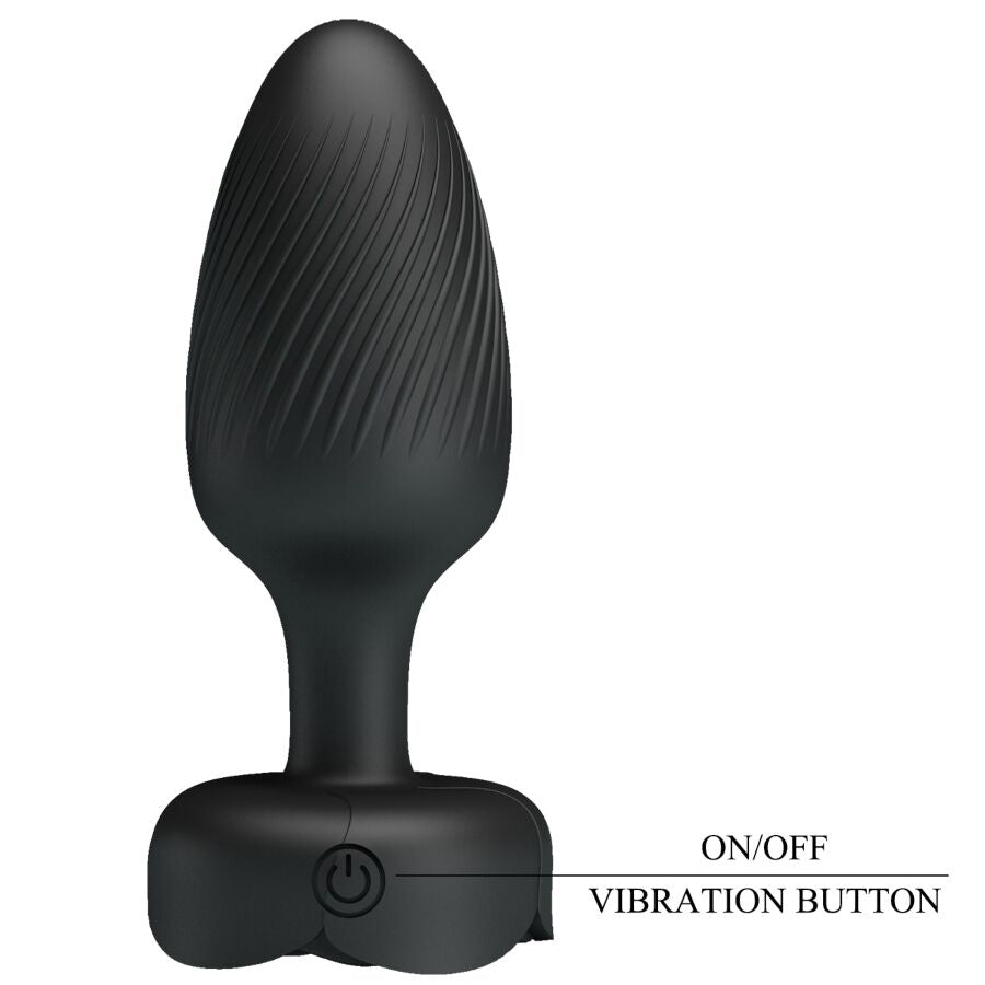 Close-up do PRETTY LOVE Plug Anal Vibratório Varian com Luz LED, mostrando sua textura suave de silicone e design.