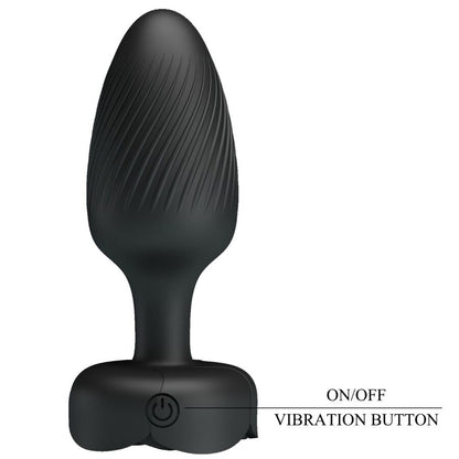 Close-up do PRETTY LOVE Plug Anal Vibratório Varian com Luz LED, mostrando sua textura suave de silicone e design.