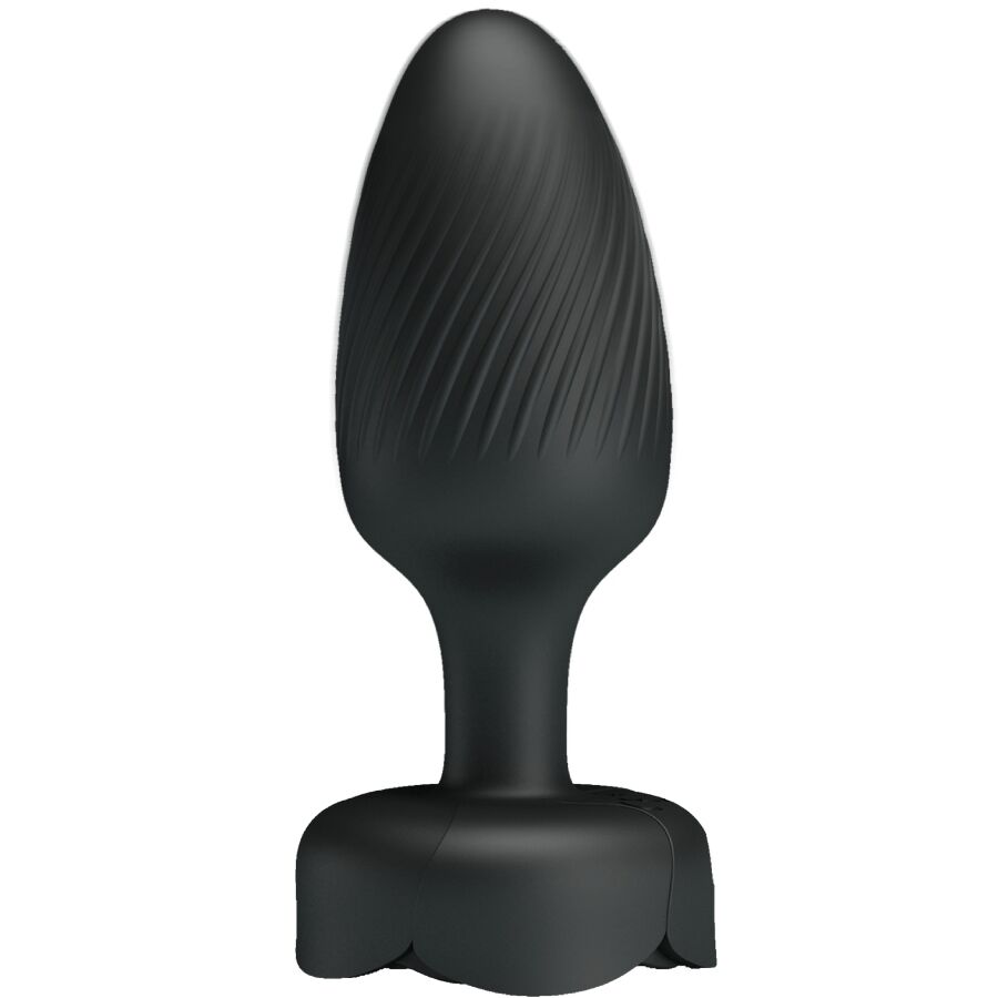Close-up do PRETTY LOVE Plug Anal Vibratório Varian com Luz LED, mostrando sua textura suave de silicone e design.