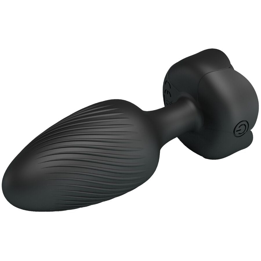 Close-up do PRETTY LOVE Plug Anal Vibratório Varian com Luz LED, mostrando sua textura suave de silicone e design.