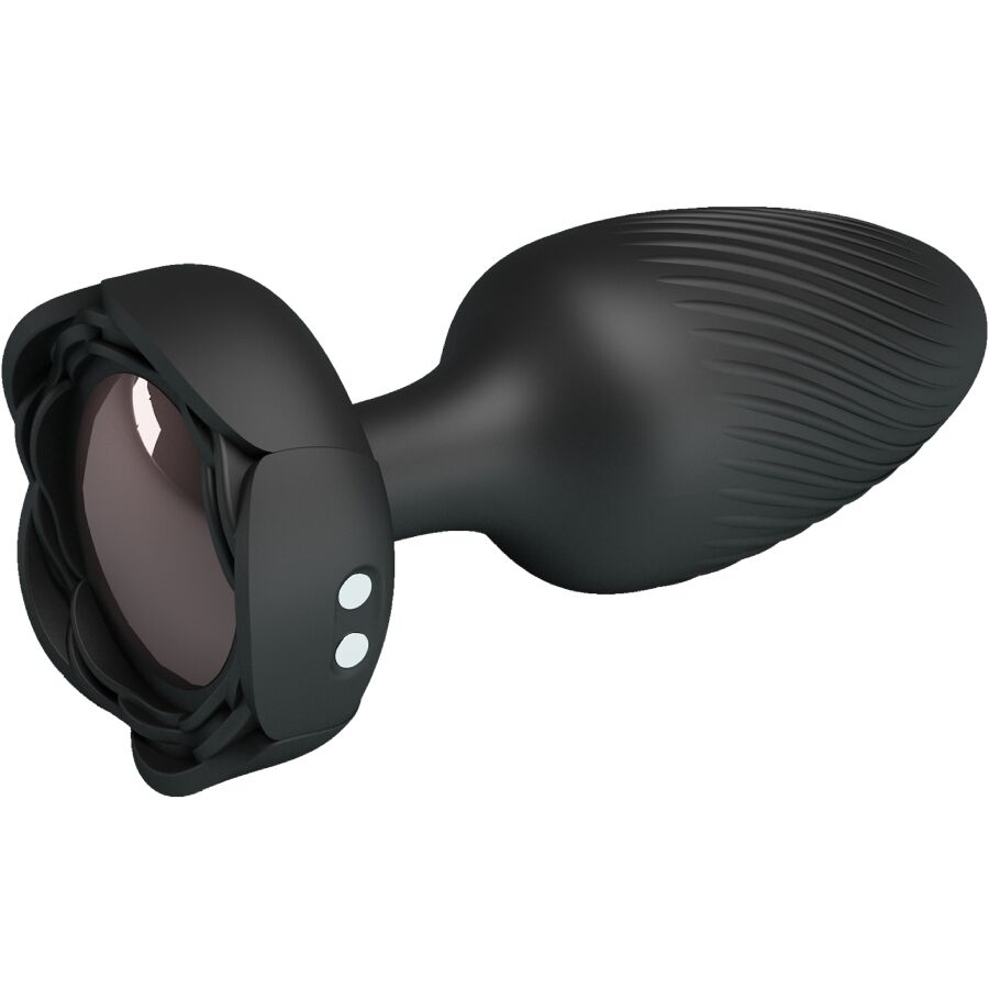 Close-up do PRETTY LOVE Plug Anal Vibratório Varian com Luz LED, mostrando sua textura suave de silicone e design.
