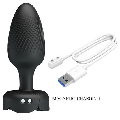 Close-up do PRETTY LOVE Plug Anal Vibratório Varian com Luz LED, mostrando sua textura suave de silicone e design.