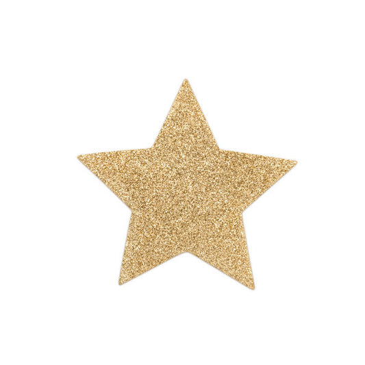 Cobre Mamilos BIJOUX - INDISCRETS Flash Golden Star autoadesivos com brilho deslumbrante.