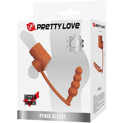Manga para Pênis PRETTY LOVE com Plug Anal Natural e anel peniano para ereção.