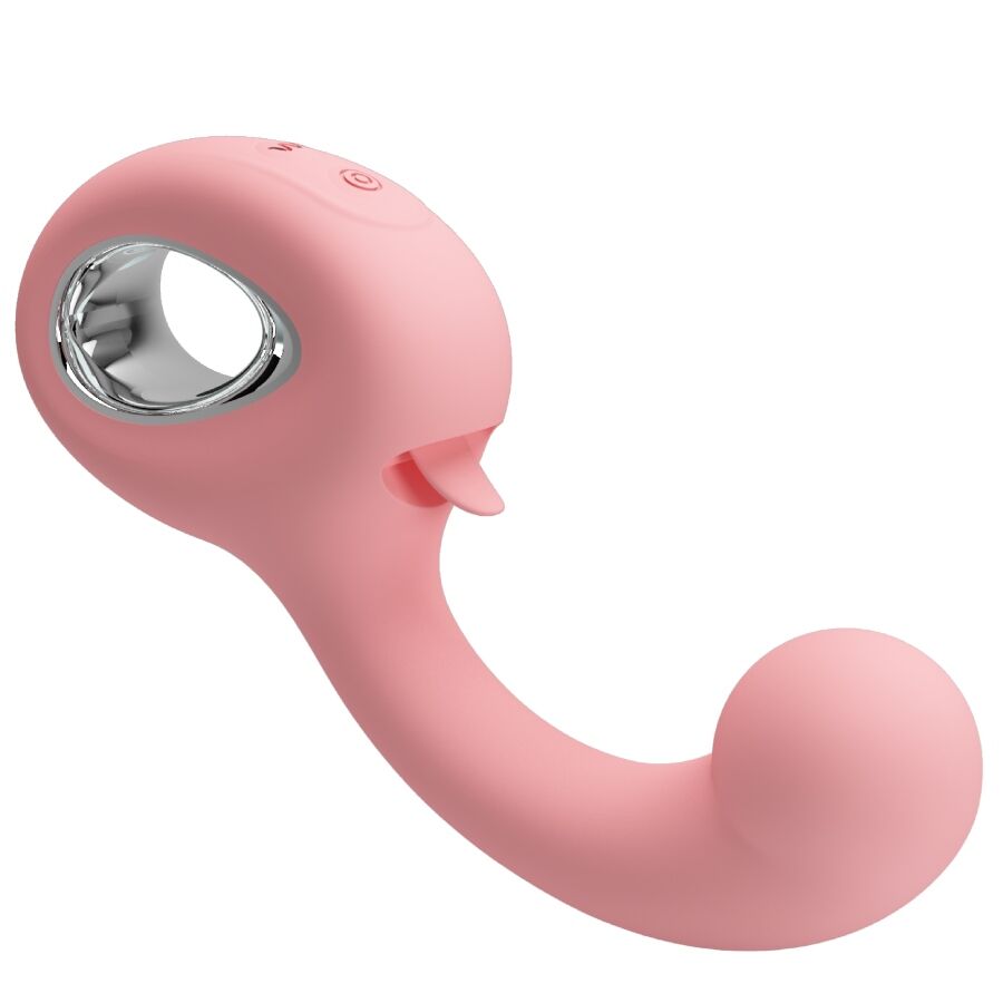 Vibrador PRETTY LOVE Erynnynes para Ponto G e Clítoris, de silicone rosa.