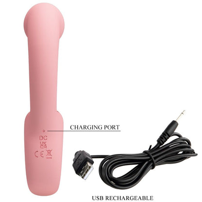 Vibrador PRETTY LOVE Erynnynes para Ponto G e Clítoris, de silicone rosa.