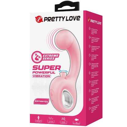 Vibrador PRETTY LOVE Erynnynes para Ponto G e Clítoris, de silicone rosa.