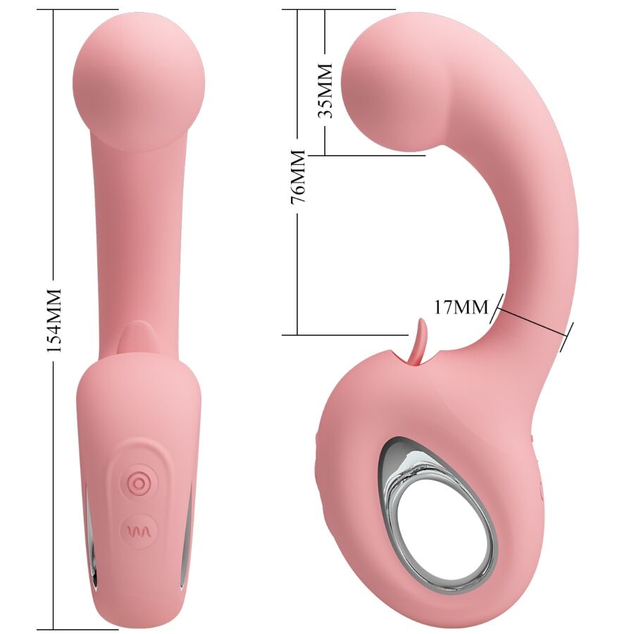 Vibrador PRETTY LOVE Erynnynes para Ponto G e Clítoris, de silicone rosa.