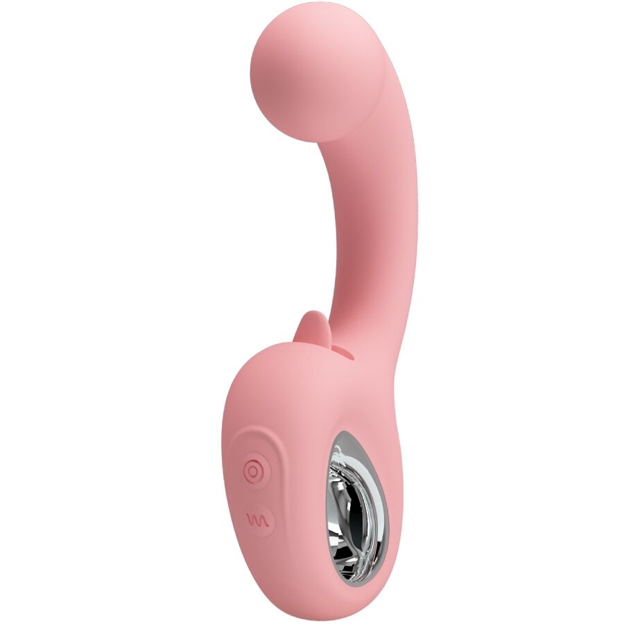 Vibrador PRETTY LOVE Erynnynes para Ponto G e Clítoris, de silicone rosa.