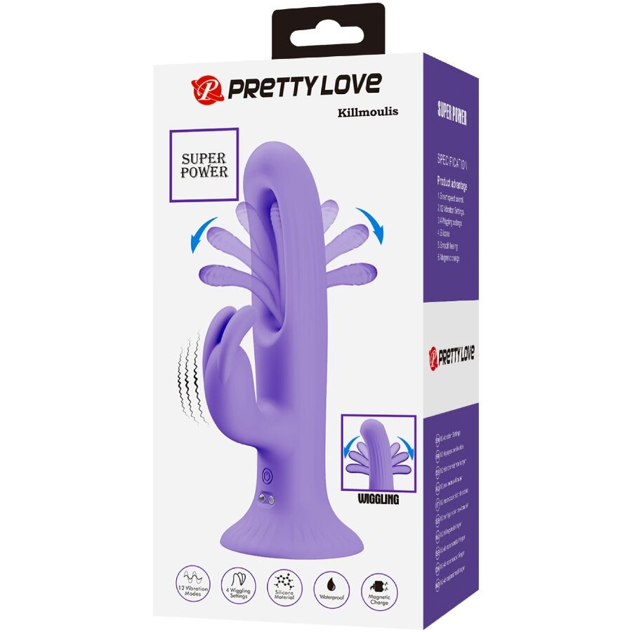 Close-up of the PRETTY LOVE Vibrador de Coelho Killmoulis com 12 Modos e Língua showing its design and features.