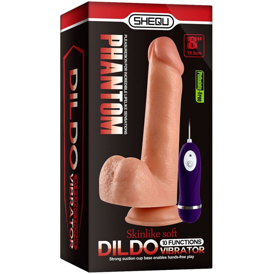 SHEQU - DILDO VIBRADOR PHANTOM DE 20 CM CON CONTROL REMOTO