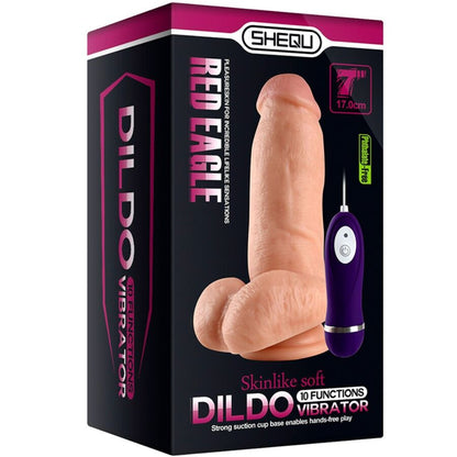 SHEQU - DILDO VIBRADOR RED EAGLE CON CONTROL REMOTO 17 CM