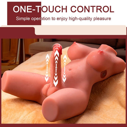 XISE - MIAH LADY BOY TORSO FEMENINO CON DILDO VIBRADOR Y EMPUJADOR 55 CM