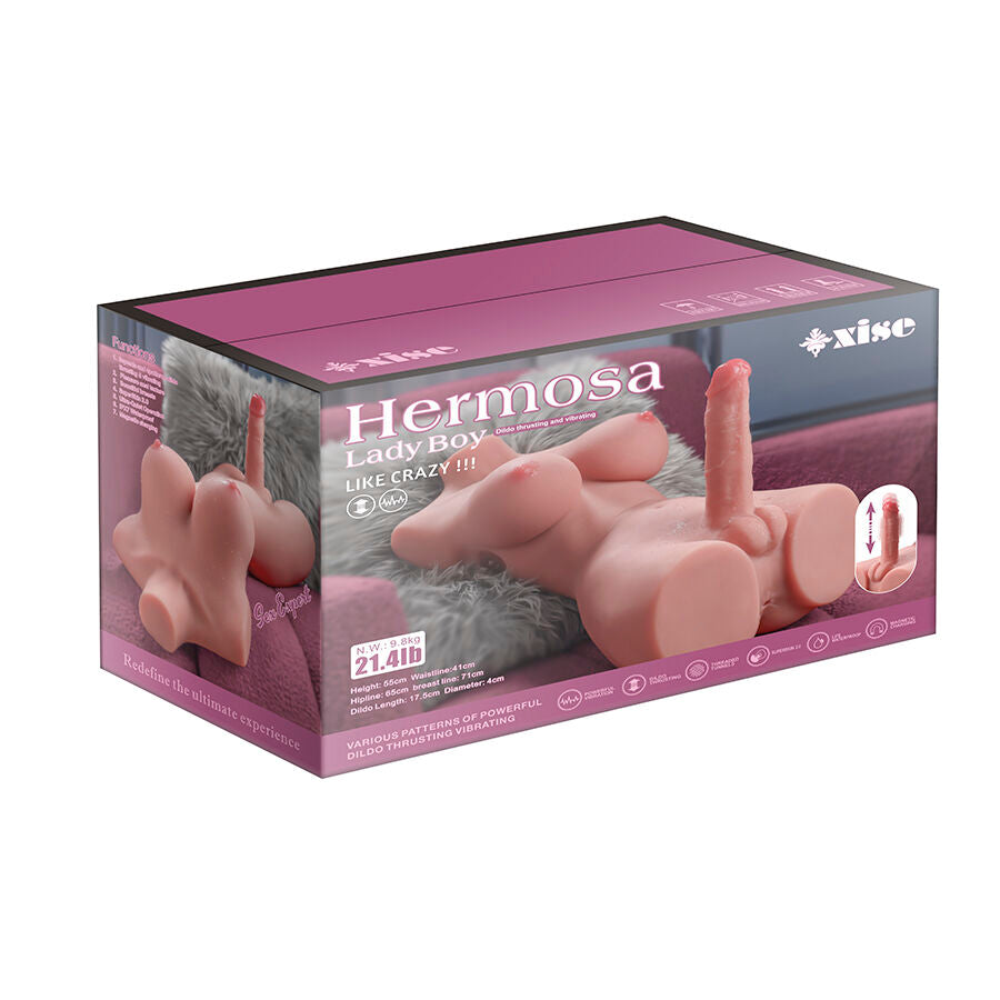 XISE - LINDA TERRA FEMENINO TRADICIONAL CON DILDO CON VIBRACIÓN Y FUNCIÓN DE IMPULSO 49 CM