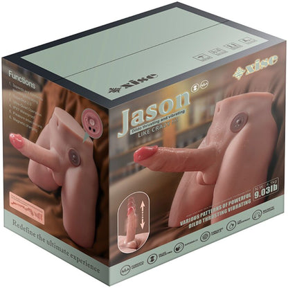XISE - JASON MASTURBADOR REALISTA CON EMPUJE Y VIBRACIÓN 17 CM