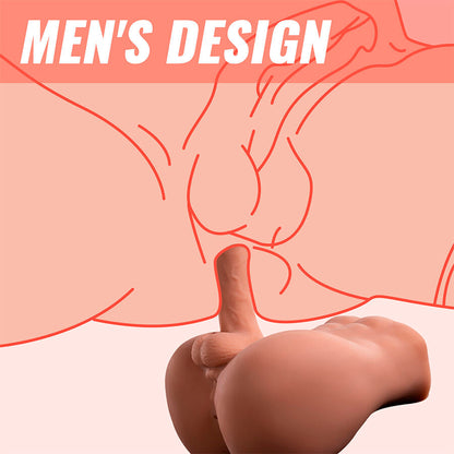 XISE - BERTLETT DILDO CULO REALISTA Y MASTURBADOR ANO POSICIÓN FRONTAL CON EMPUJE 18 CM