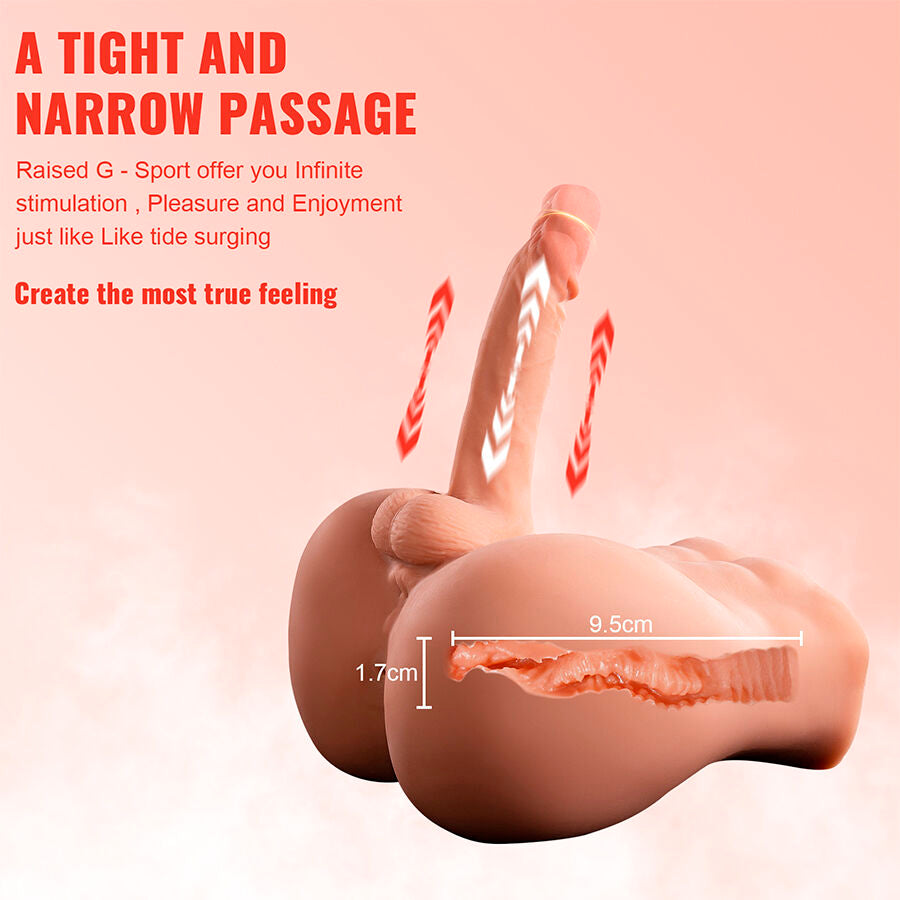 XISE - BERTLETT DILDO CULO REALISTA Y MASTURBADOR ANO POSICIÓN FRONTAL CON EMPUJE 18 CM