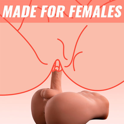XISE - BERTLETT DILDO CULO REALISTA Y MASTURBADOR ANO POSICIÓN FRONTAL CON EMPUJE 18 CM