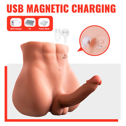 XISE - BERTLETT DILDO CULO REALISTA Y MASTURBADOR ANO POSICIÓN FRONTAL CON EMPUJE 18 CM