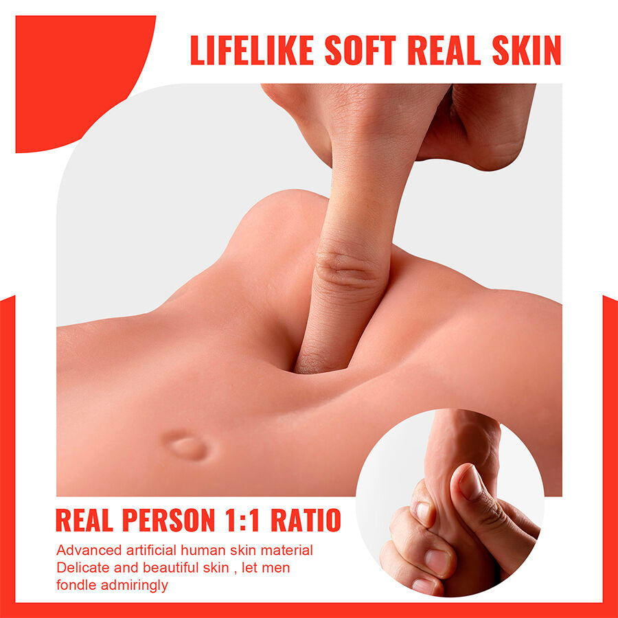 XISE - BERTLETT DILDO CULO REALISTA Y MASTURBADOR ANO POSICIÓN FRONTAL CON EMPUJE 18 CM