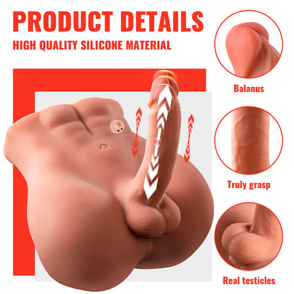 XISE - BERTLETT DILDO CULO REALISTA Y MASTURBADOR ANO POSICIÓN FRONTAL CON EMPUJE 18 CM