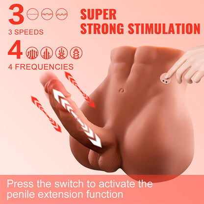 XISE - BERTLETT DILDO CULO REALISTA Y MASTURBADOR ANO POSICIÓN FRONTAL CON EMPUJE 18 CM