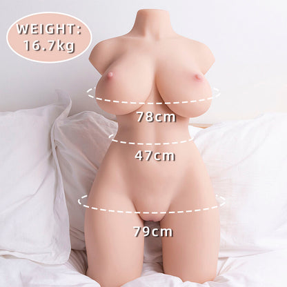 XISE - Torso femenino realista y asistido con función de propulsión, 71 cm