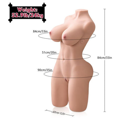 XISE - ERICA, TORSO REALISTA CON VIBRACIÓN FEMENINA, 84 CM